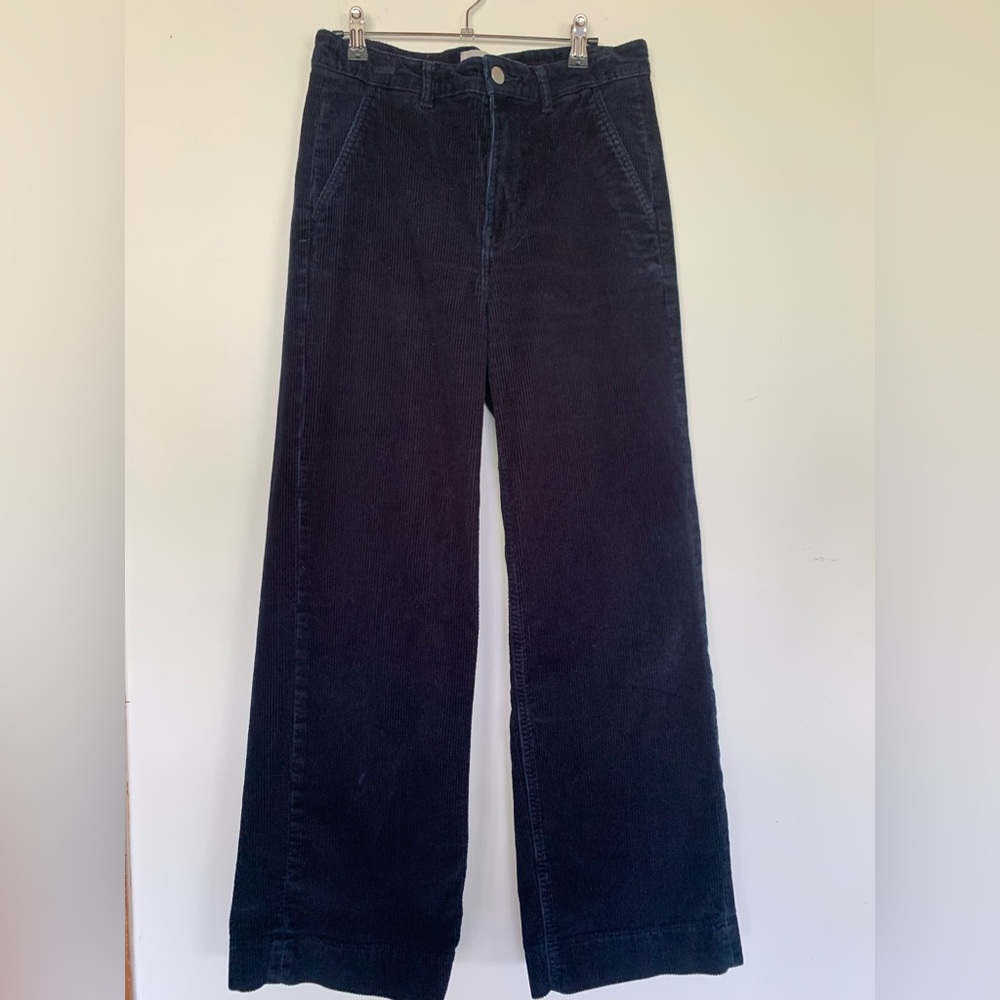 Everlane Women’s Size 8 Navy Wide leg Corduroy Pants Good Condition